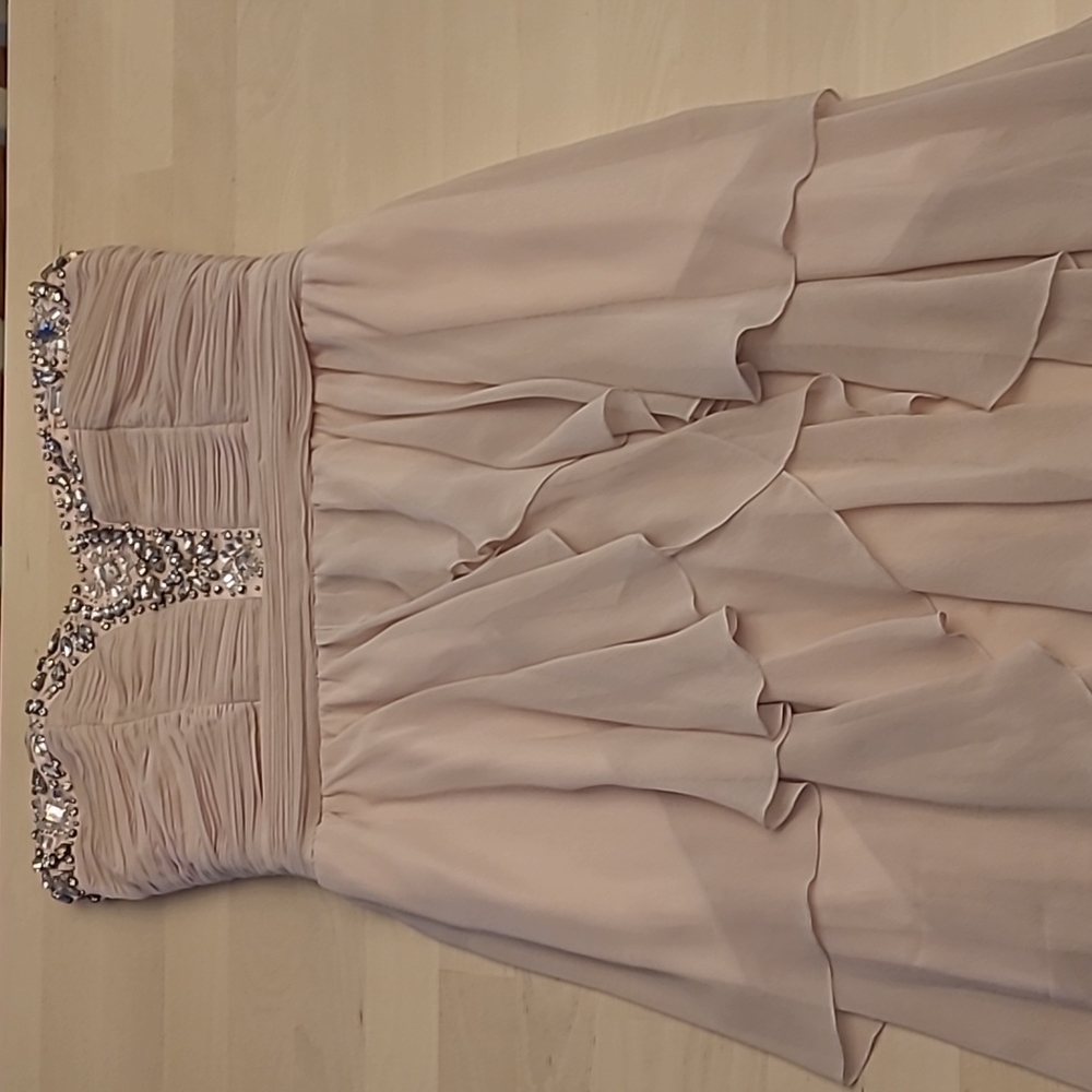 Lispy V.I.P Dusty Pink High Low Strapless Dress